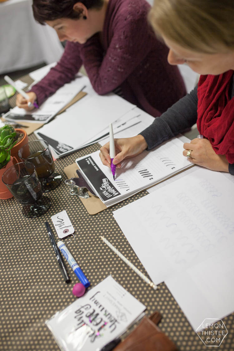 Such a cool Brush Lettering Workshop- Lemon Thistle with MakeShift Kamloops