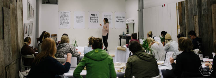 Such a cool Brush Lettering Workshop- Lemon Thistle with MakeShift Kamloops