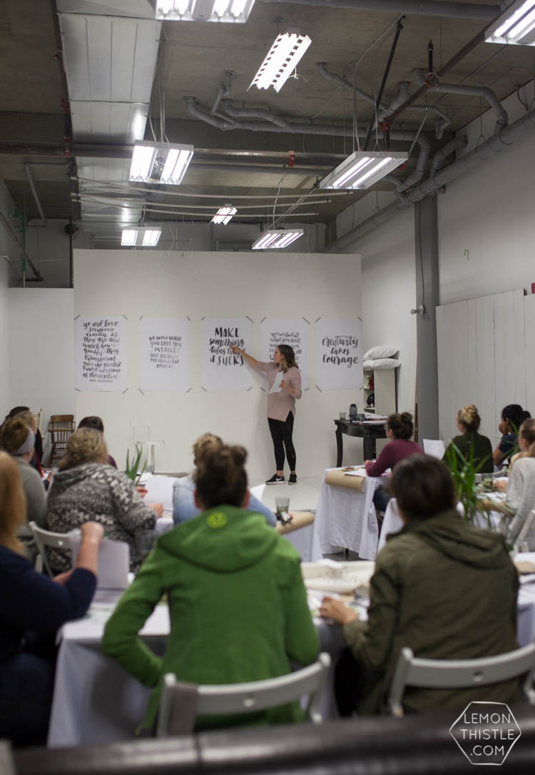 Such a cool Brush Lettering Workshop- Lemon Thistle with MakeShift Kamloops