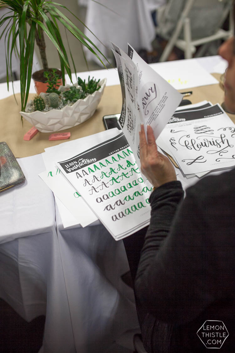Such a cool Brush Lettering Workshop- Lemon Thistle with MakeShift Kamloops