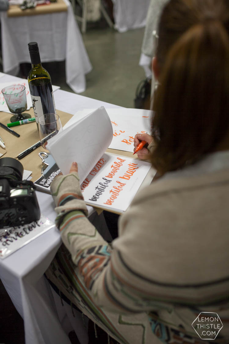 Such a cool Brush Lettering Workshop- Lemon Thistle with MakeShift Kamloops
