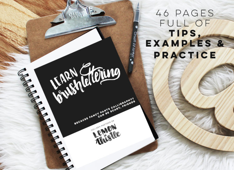 Brush Lettering Workbook- learn brushlettering with practice sheets!