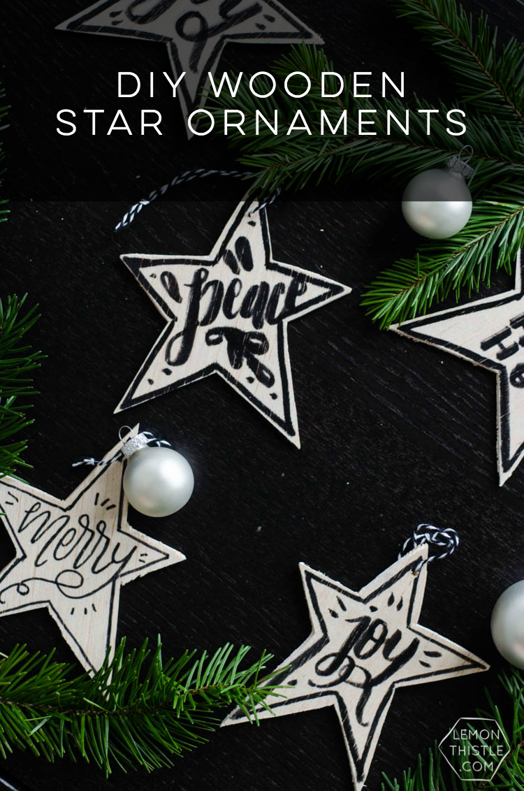 These DIY wooden star ornaments add some monochromatic charm to your Christmas tree and are done with NO power tools in less than 10 minutes. 