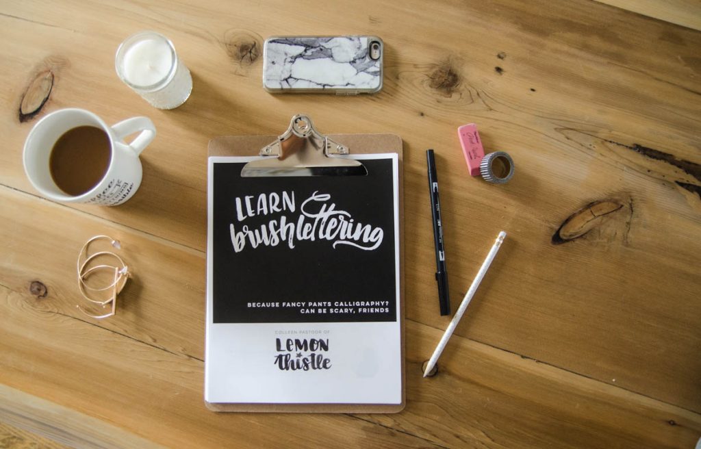 Lemon Thistle Learn Brush Lettering Workbook