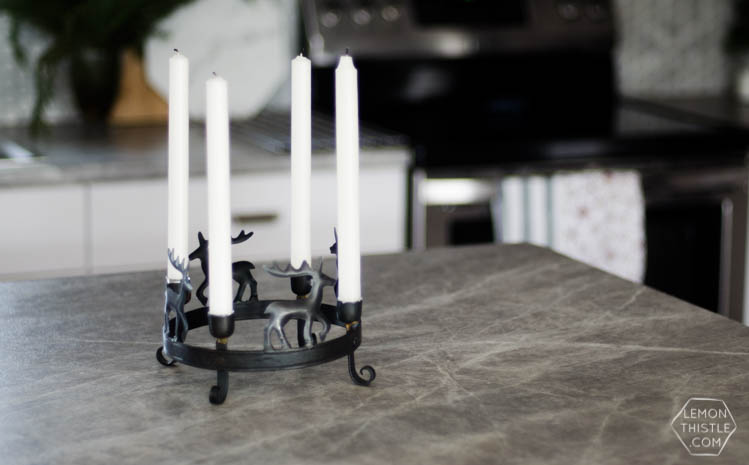 Canadian Christmas Home Tour- I love the black, white and fresh greenery in this holiday style! 