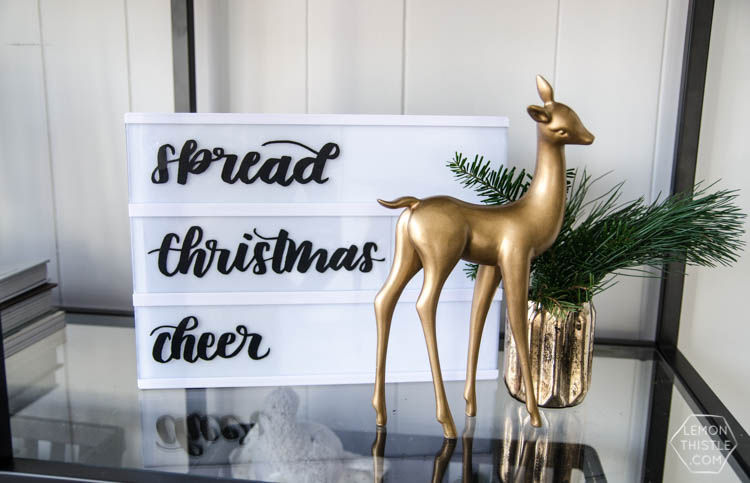 Canadian Christmas Home Tour- I love the black, white and fresh greenery in this holiday style! 