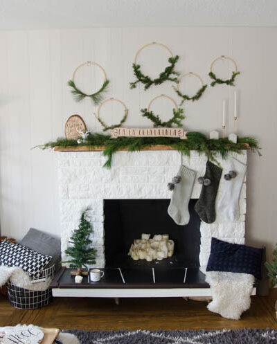 Canadian Christmas Home Tour- I love the black, white and fresh greenery in this holiday style!