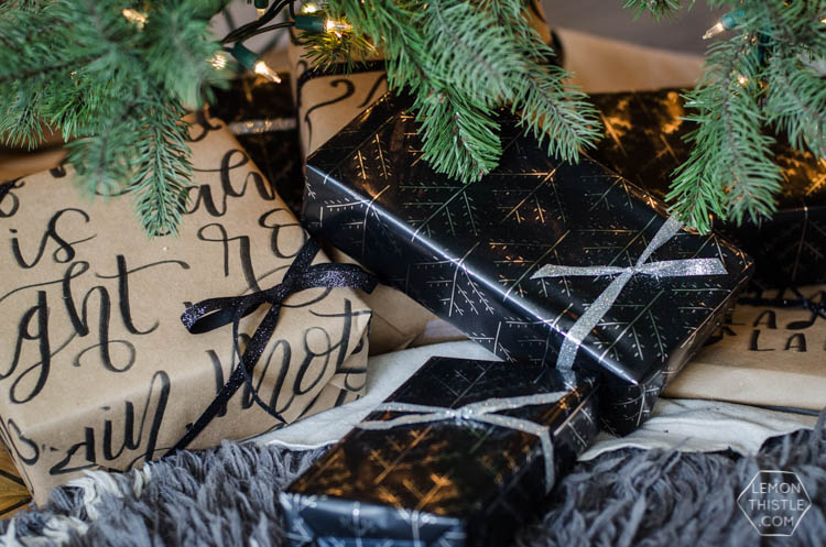 Canadian Christmas Home Tour- I love the black, white and fresh greenery in this holiday style! 