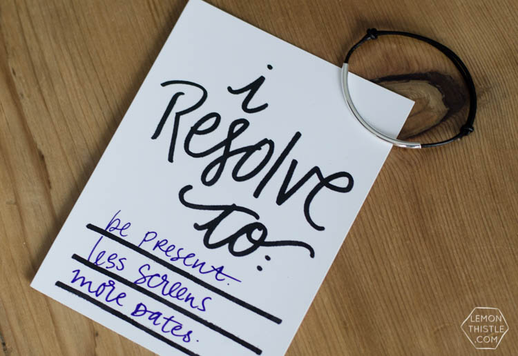 printable New Years resolution cards- and reminder bracelet!