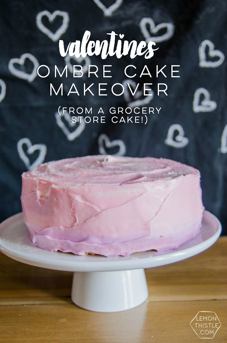 What a great idea! Decorating a grocery store bakery cake yourself- this ombre cake is gooorgeous and so easy!