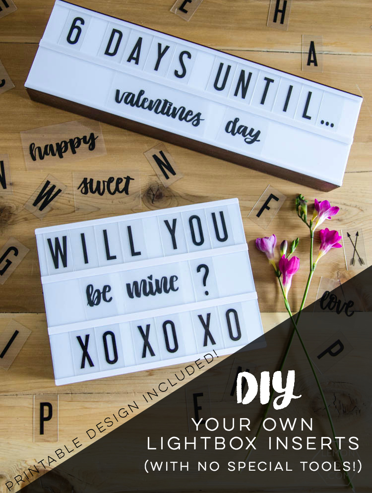 Handlettered DIY Lightbox Inserts (plus free handlettered template