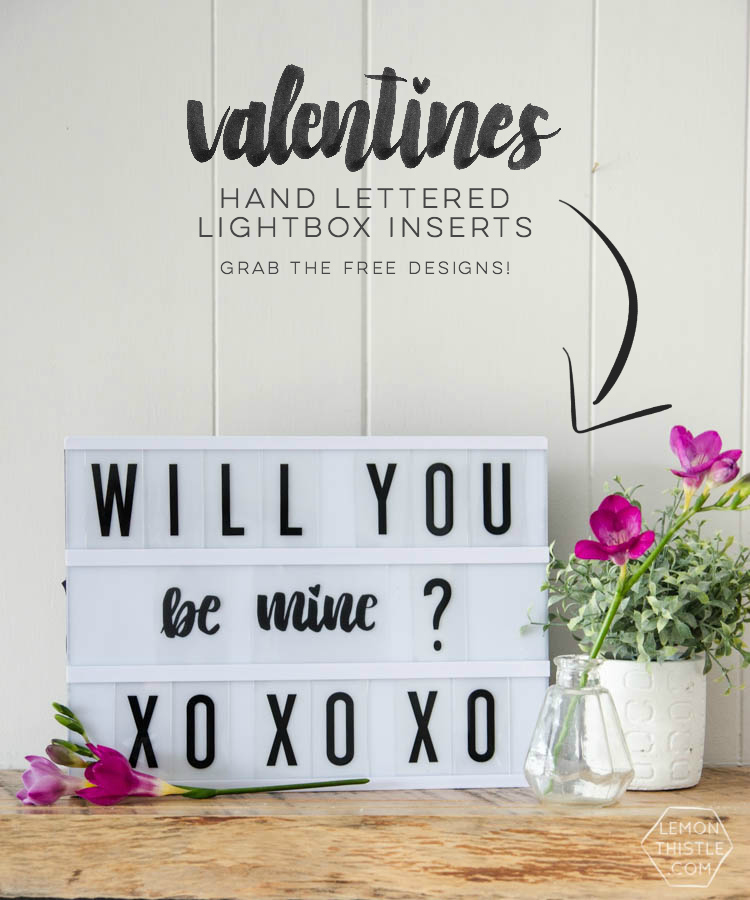 Handlettered DIY Lightbox Inserts (plus free handlettered template