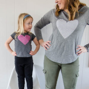 DIY Heart Shirt with free design- I love the stripes! And totally perfect for Valentines Day