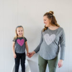 Mother and Daughter matching heart tee shirts