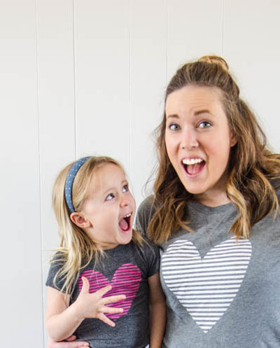 DIY Heart Shirt with free design- I love the stripes! And totally perfect for Valentines Day