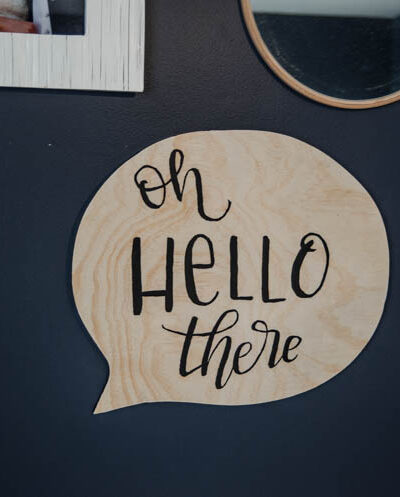 DIY Speech Bubble Sign made of plywood- I LOVE this! So fun for a gallery wall or kids room