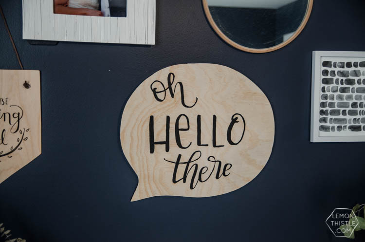 DIY Speech Bubble Sign made of plywood- I LOVE this! So fun for a gallery wall or kids room