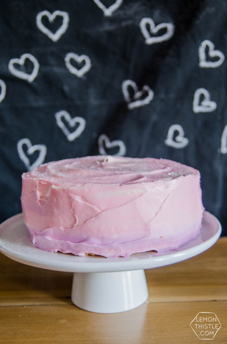 What a great idea! Decorating a grocery store bakery cake yourself- this ombre cake is gooorgeous and so easy!