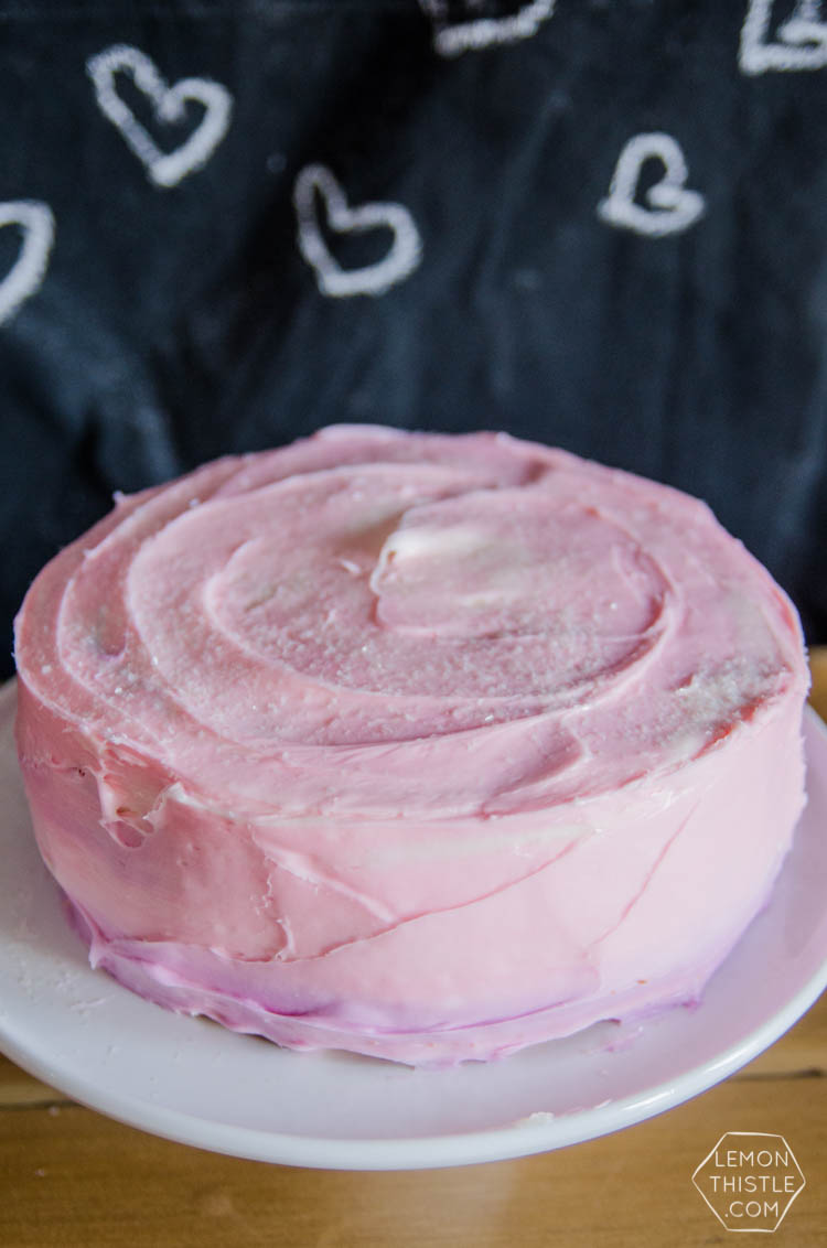 What a great idea! Decorating a grocery store bakery cake yourself- this ombre cake is gooorgeous and so easy!