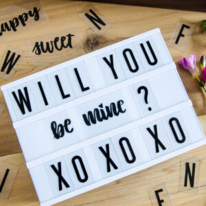 DIY Lightbox Inserts... hand lettered and perfect for Valentines, but seriously I didn't know it was so easy to make your own!