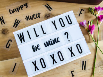 DIY Lightbox Inserts... hand lettered and perfect for Valentines, but seriously I didn't know it was so easy to make your own!