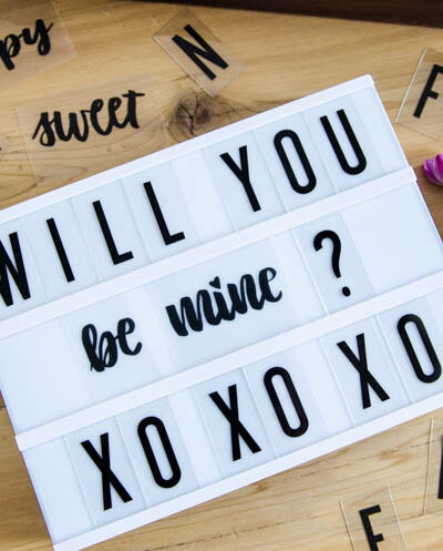 DIY Lightbox Inserts... hand lettered and perfect for Valentines, but seriously I didn't know it was so easy to make your own!