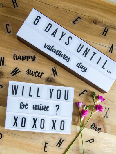DIY Lightbox Inserts... hand lettered and perfect for Valentines, but seriously I didn't know it was so easy to make your own!