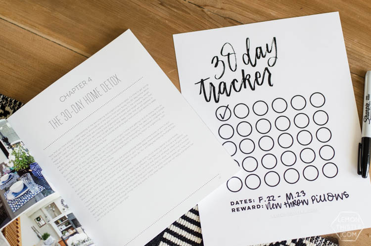 Free Printable 30 Day Tracker- love the simplicity and handlettering! You could use this for anything- diets, challenges, bible reading, kids chores or exercise! 