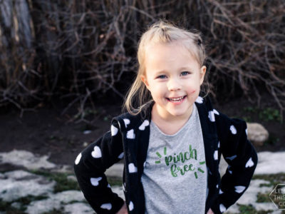 DIY Saint Patrick's Day TShirt with hand lettered 'pinch free' design