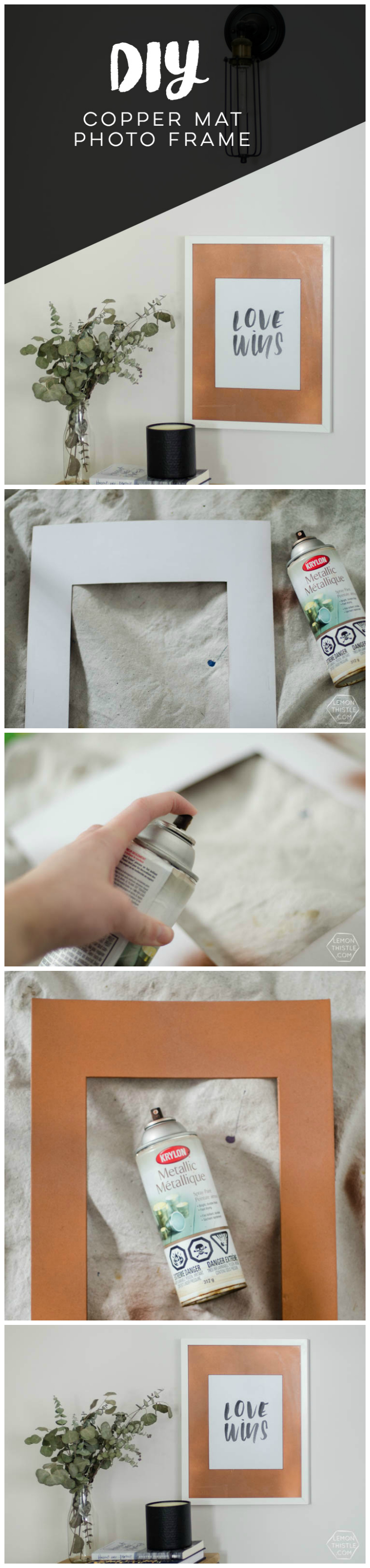 DIY Copper photo frame mat- this is such an easy upgrade! 