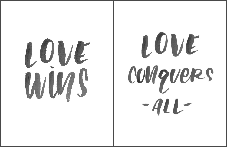 2 Free handlettered printables about love- perfect!