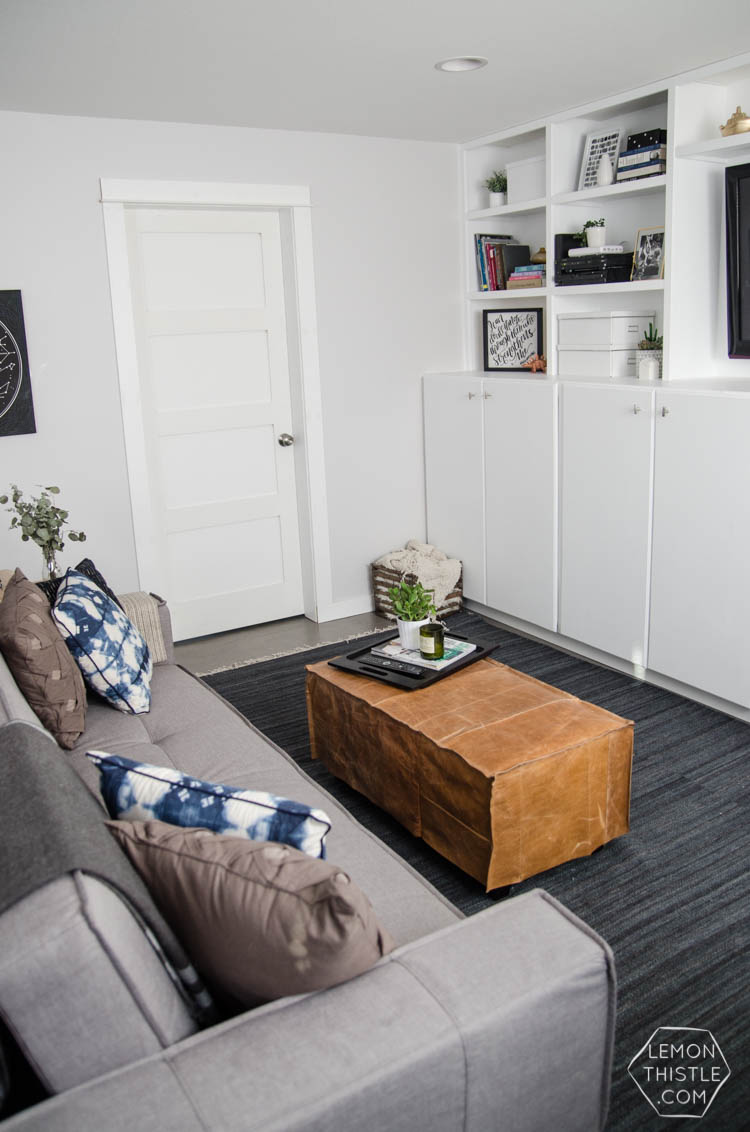 Love the rec room- such a good use of space and those built ins!