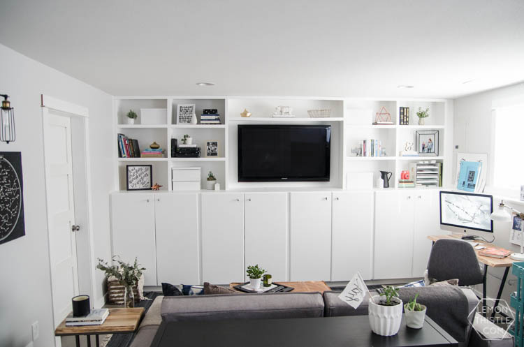 Love the rec room- such a good use of space and those built ins!
