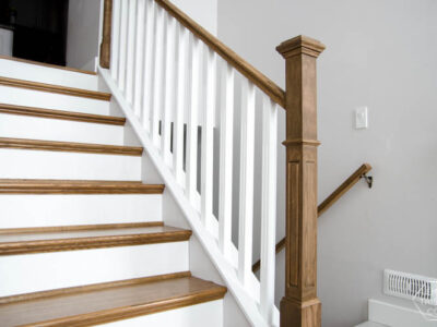 How to install a wooden handrail on split level stairs (the DIY way)