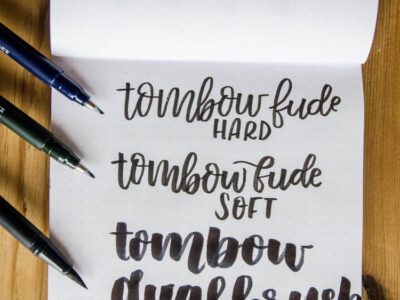 Compare Tombow Dual Brush Pen with Tombow Fude hard and Soft
