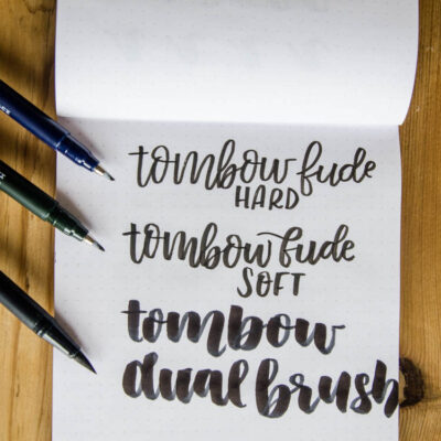 Compare Tombow Dual Brush Pen with Tombow Fude hard and Soft
