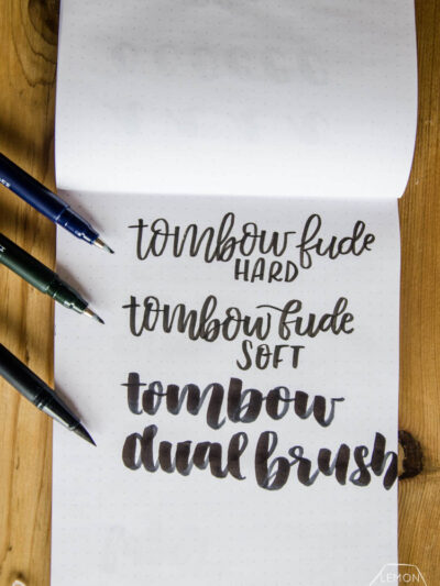 Compare Tombow Dual Brush Pen with Tombow Fude hard and Soft