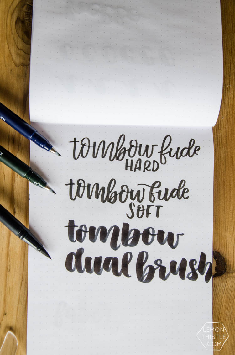 Compare Tombow Dual Brush Pen with Tombow Fude hard and Soft