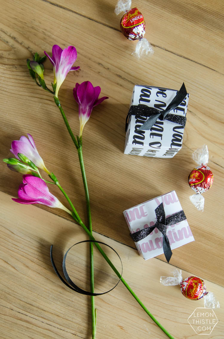 Valentines Treat Box printables- love the handlettering on these! 