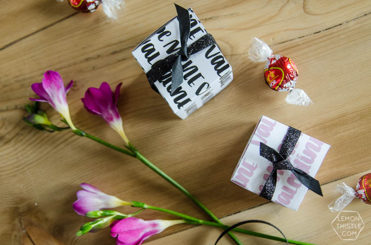 Valentines Treat Box printables- love the handlettering on these! 
