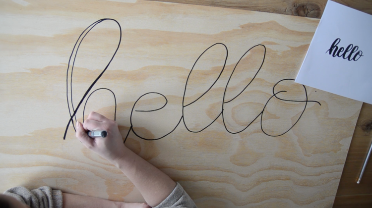 DIY plywood cutout hello sign... I LOVE this! And the video makes it look so simple