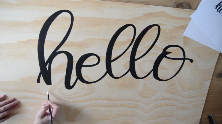 DIY plywood cutout hello sign... I LOVE this! And the video makes it look so simple