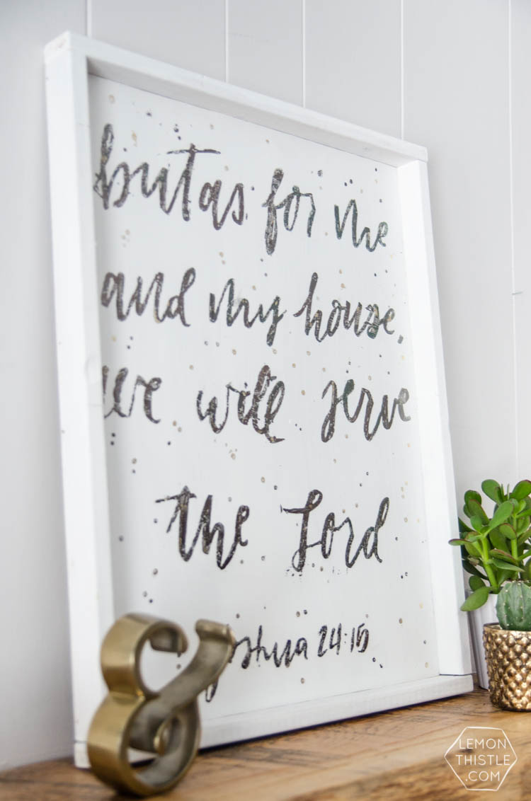 Tips and tricks to apply deco foils to wood- using a stencil and giving a crackled, rustic finish- LOVE the gold leaf overlay look