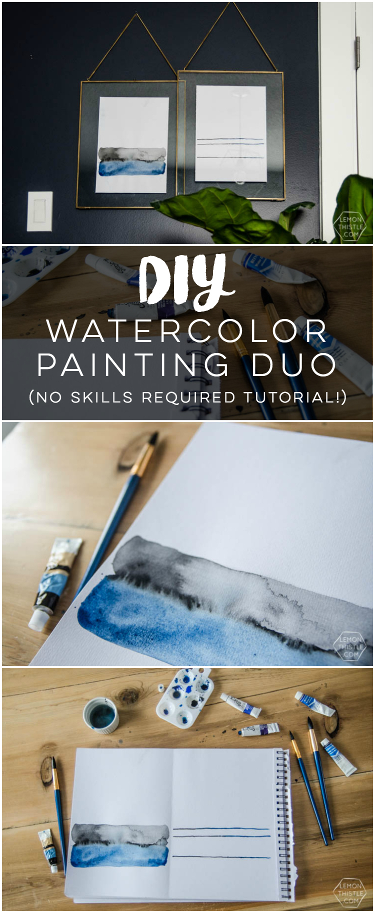 I love this simple watercolor painting duo! And the video tutorial makes it so easy to make.