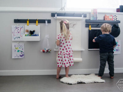 How to create a wall mounted art station for kids- perfect for small spaces!