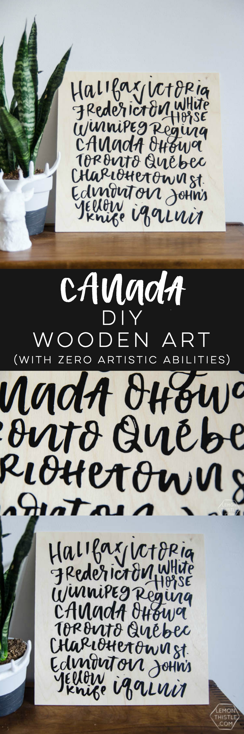 Love this! DIY Canadian cities art- love that it's modern and not all red. It's a DIY without any art skills- so perfect!