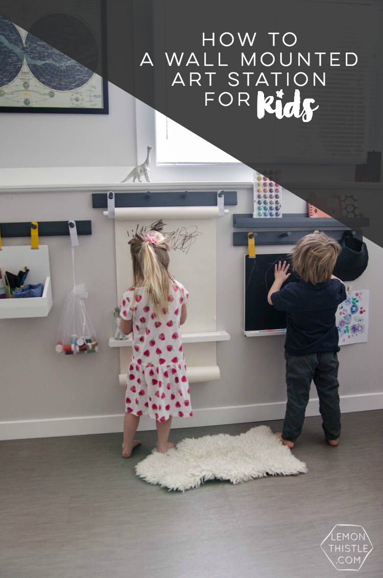 How to create a wall mounted art station for kids- perfect for small spaces!