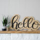 DIY plywood cutout hello sign... I LOVE this! And the video makes it look so simple