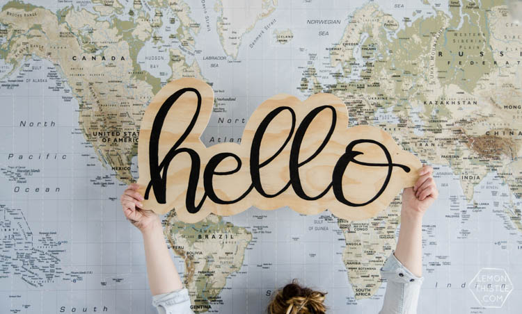 DIY plywood cutout hello sign... I LOVE this! And the video makes it look so simple