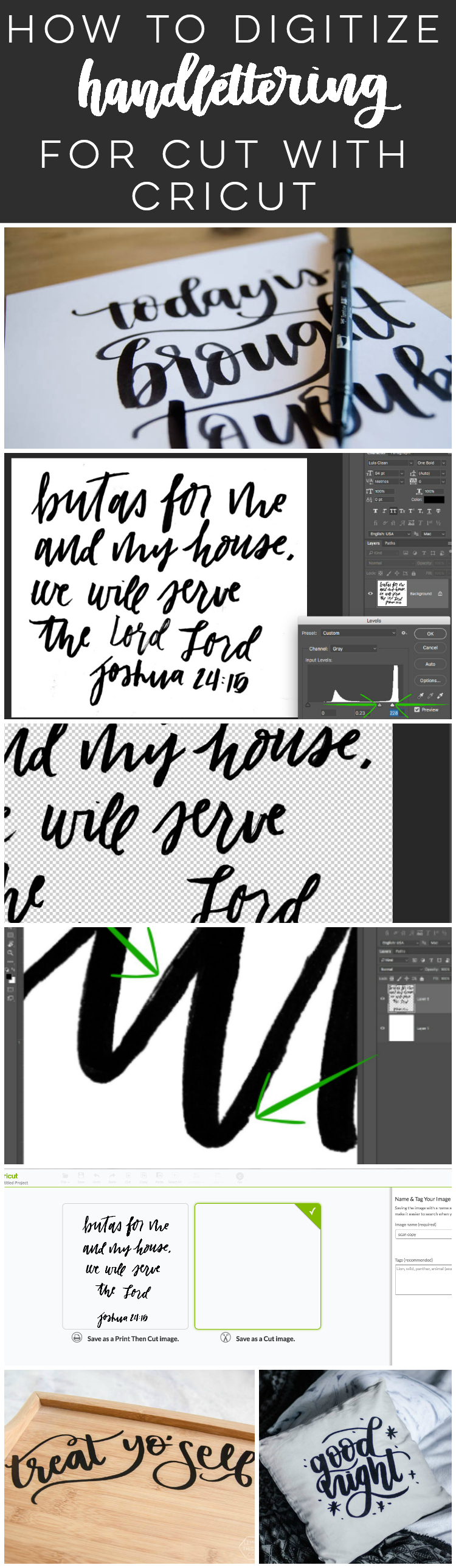 how to digitize hand lettering for cut with cricut- such a great tutorial!